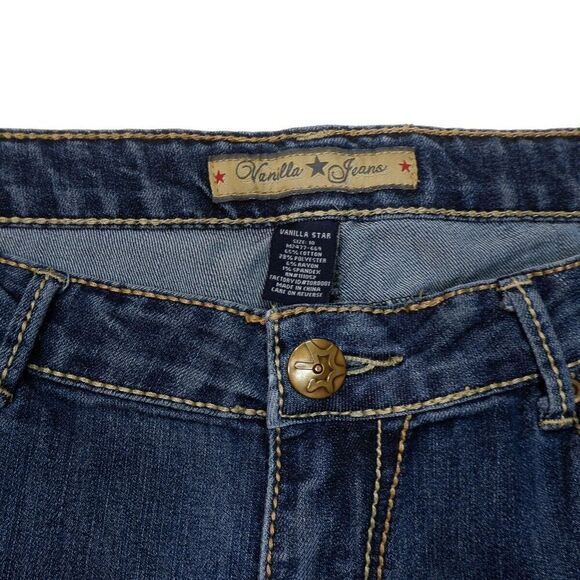 Vanilla Star Bootcut Jeans Size 10 Womens Mid Rise Blue Denim Measures 31 x 31 - Picture 6 of 7